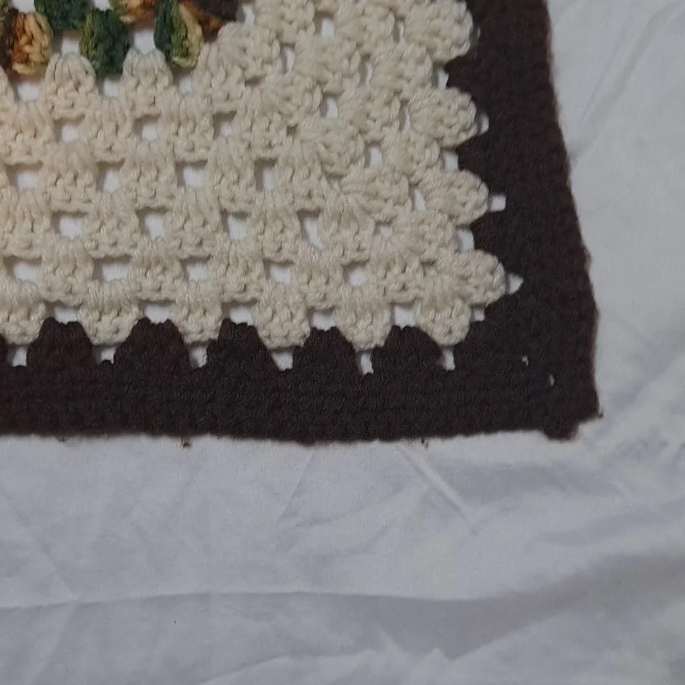 Camo Country Open Crochet Handmade Afghan Approximately Twin Size